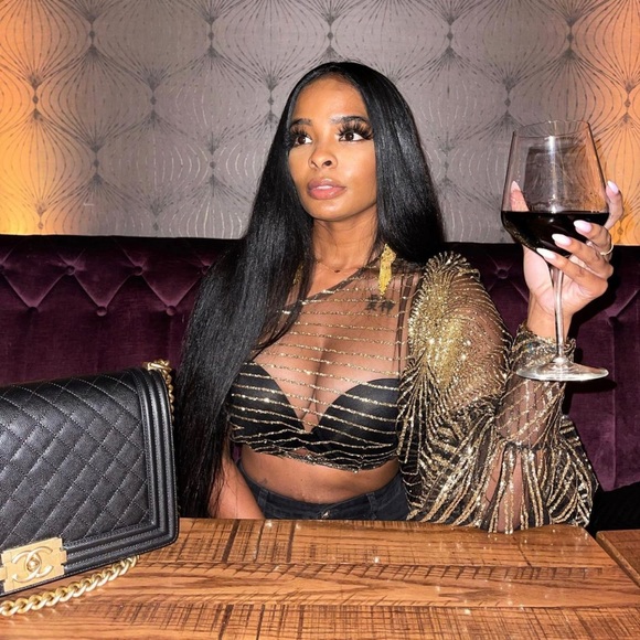 Custom made sequence crop top with Balloon Sleeves - Picture 2 of 2